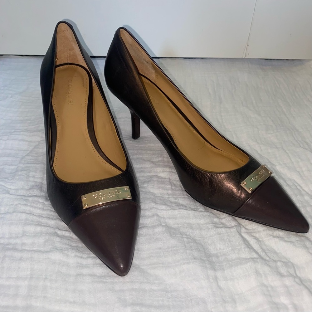 Coach Brown 3” Heeled Pump Pointed Toe Shoes